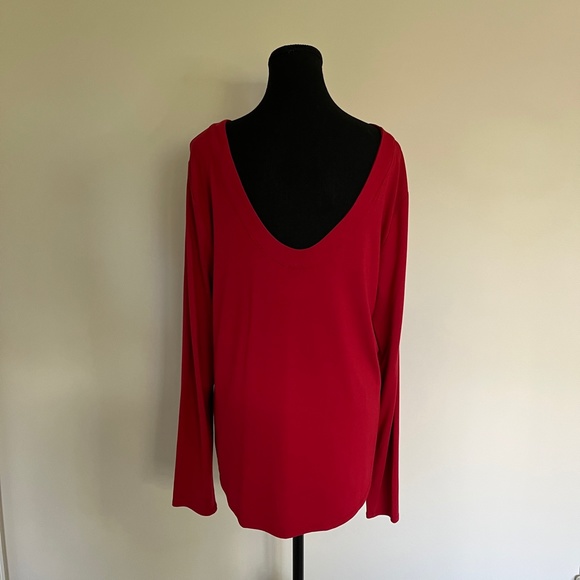 DKNY Scooped Neck Red Top - Size L - Picture 5 of 10